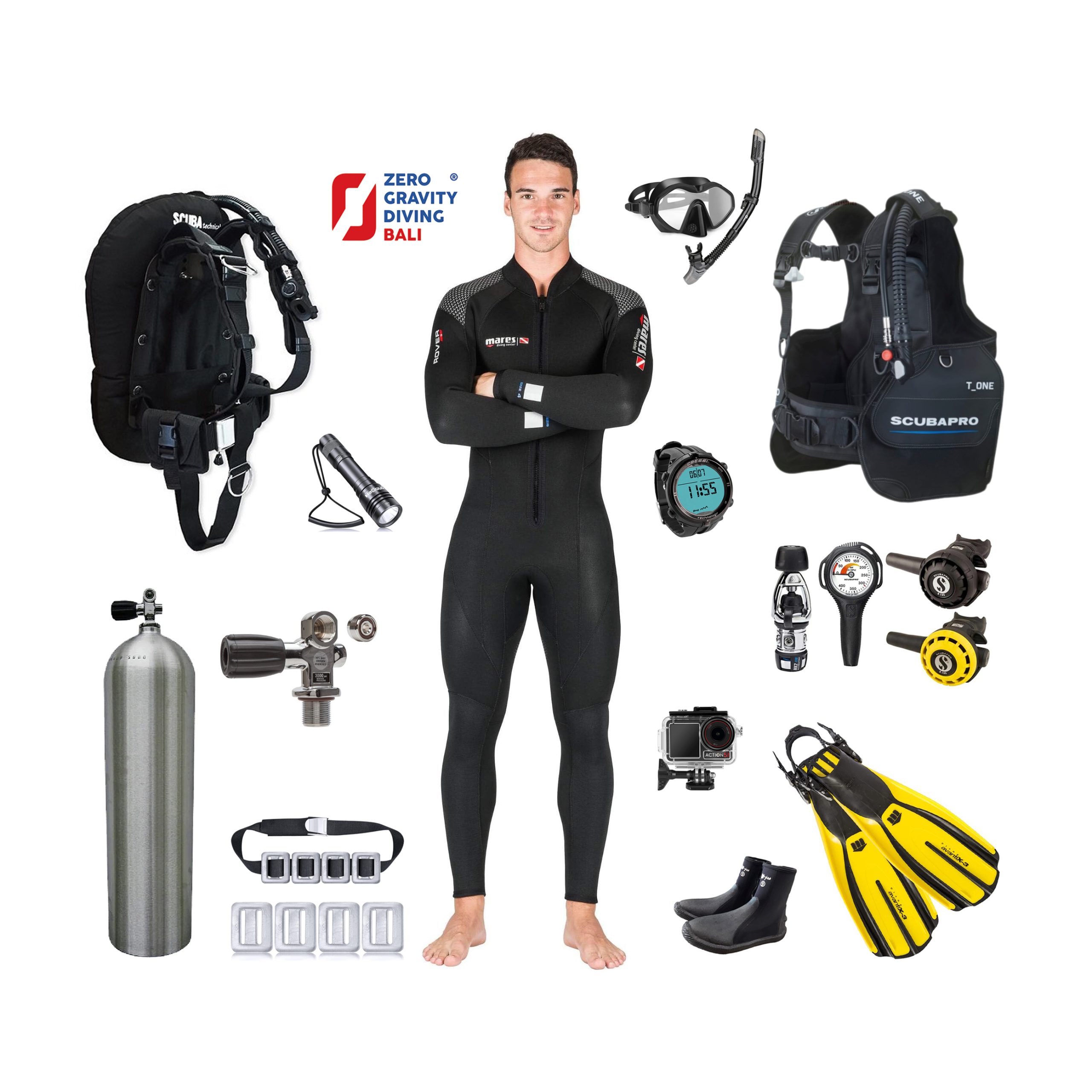 • Suggested alt text: scuba equipment included at Zero Gravity Diving Bali
